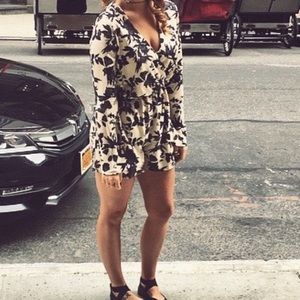 Floral long sleeve romper
